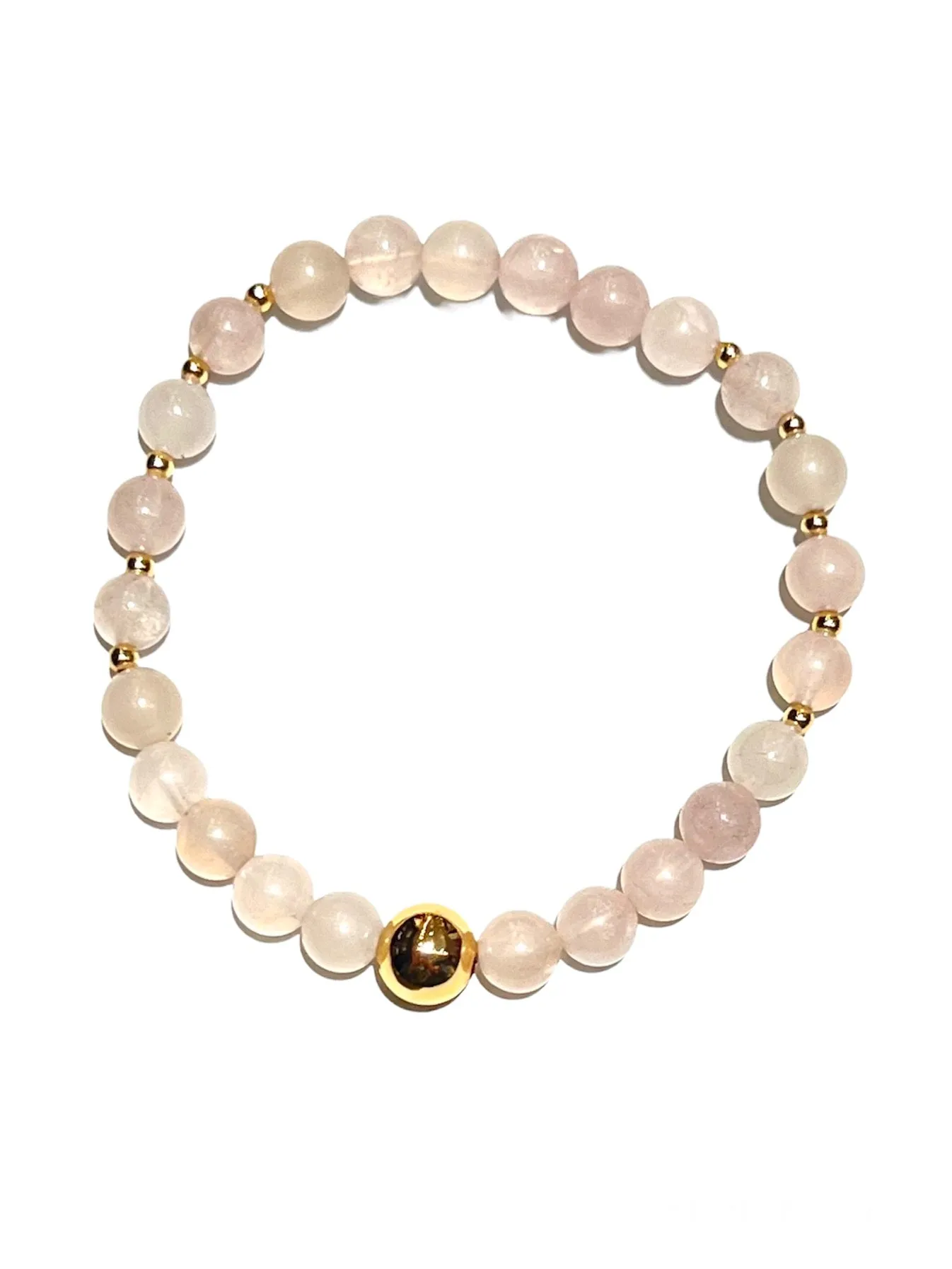 E-HC- Semiprecious 6mm Stone Bracelets with Golden Details (different styles available)