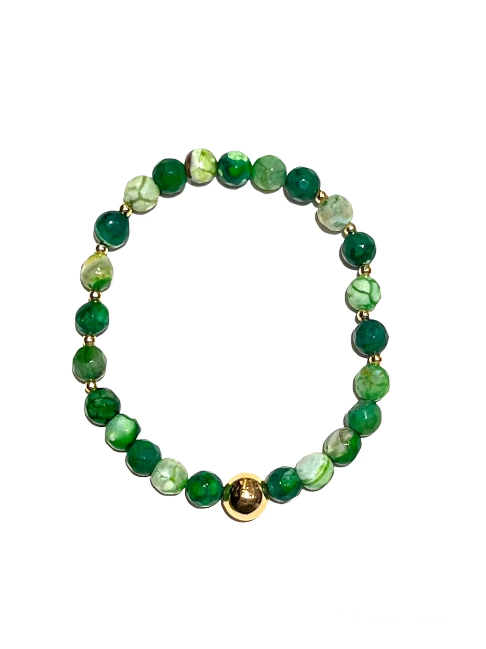 E-HC- Semiprecious 6mm Stone Bracelets with Golden Details (different styles available)