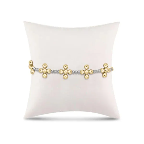 E Newton Signature Cross Sincerity Pattern 3mm Bead Bracelet