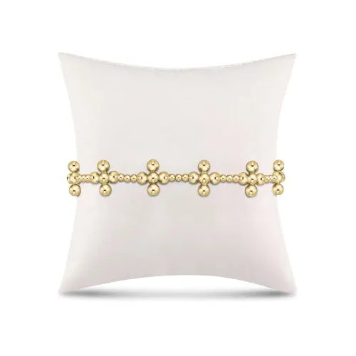 E Newton Signature Cross Sincerity Pattern 3mm Bead Bracelet