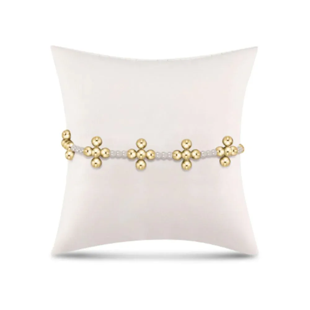 E Newton Signature Cross Sincerity Pattern 3mm Bead Bracelet