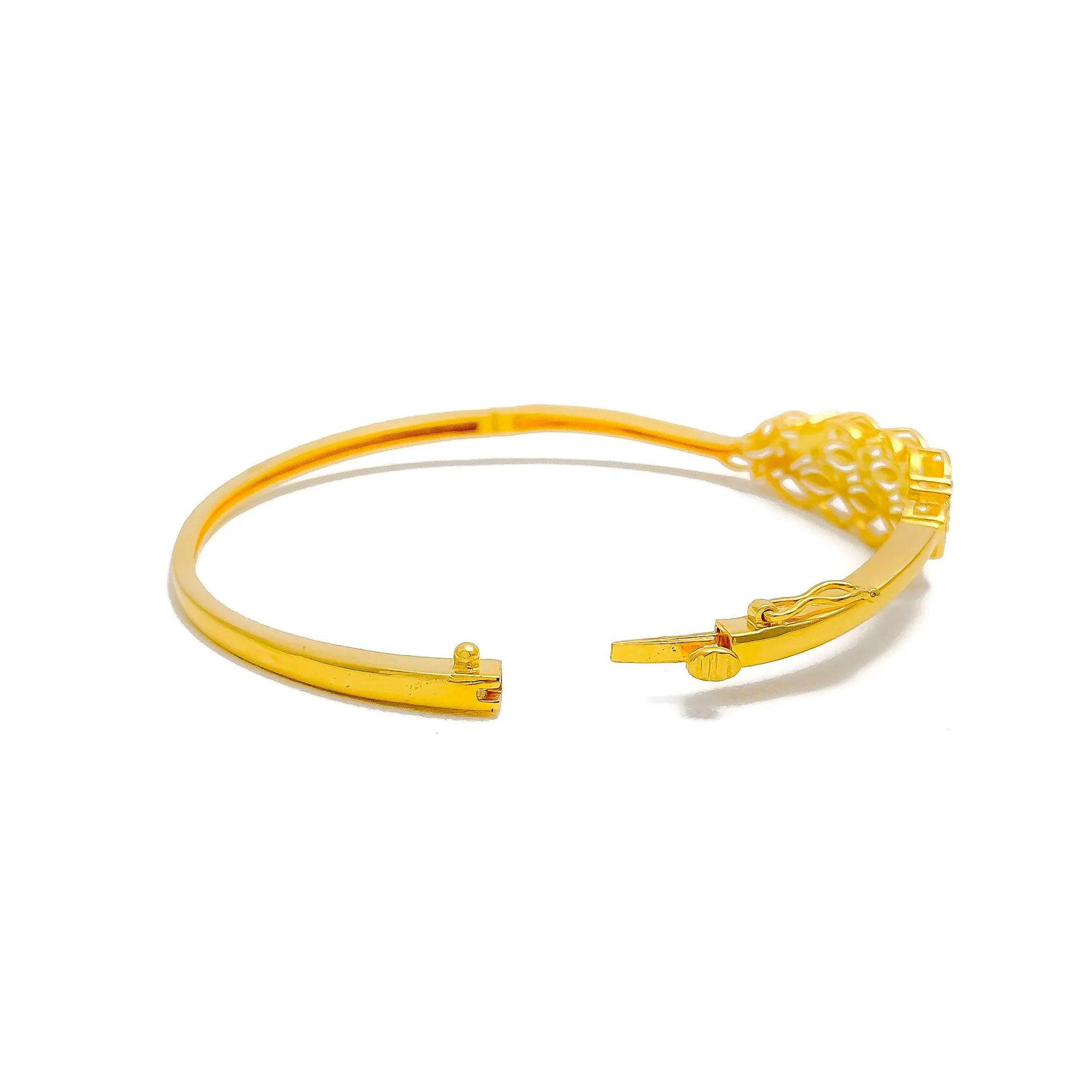 Eclectic Cluster Leaf 22k Gold Bangle Bracelet