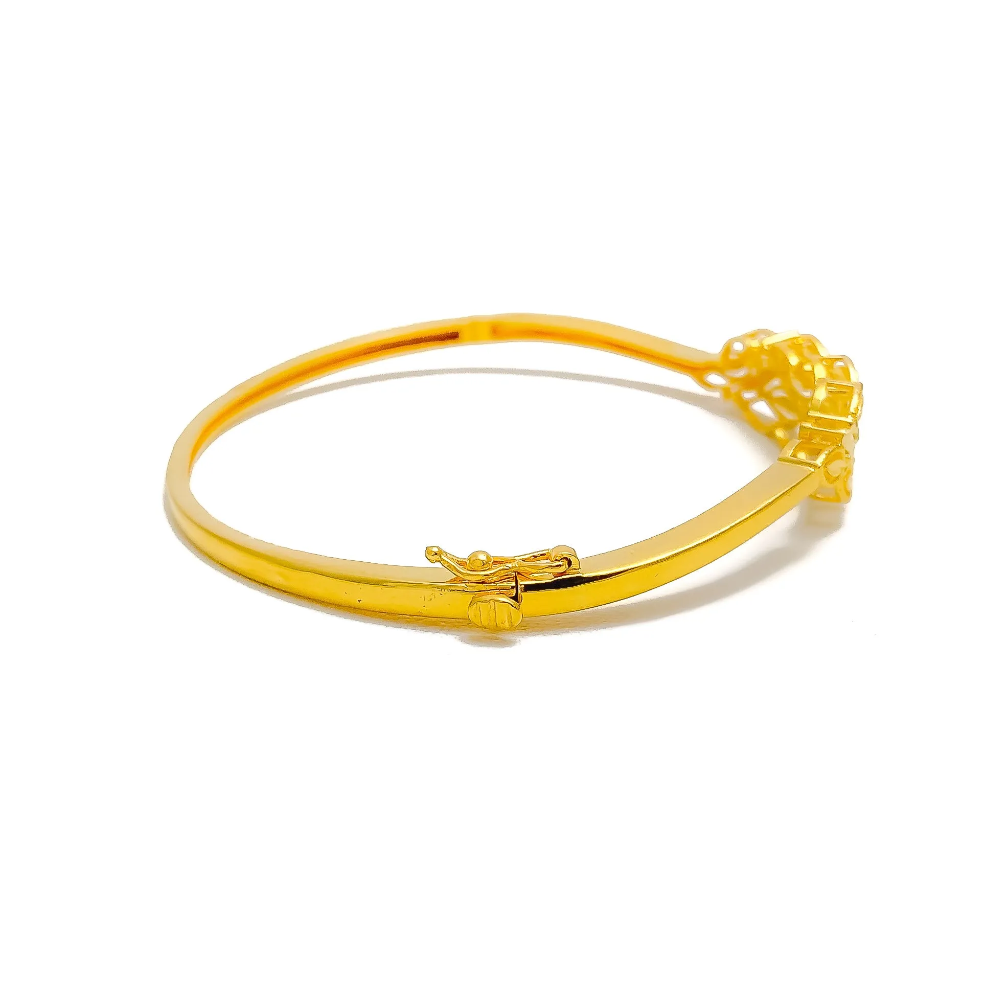Eclectic Cluster Leaf 22k Gold Bangle Bracelet