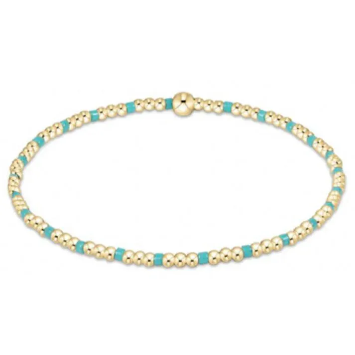 egirl Hope Sincerity Pattern 2mm Bracelet Turquoise