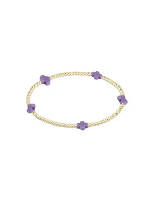 egirl Signature Cross Small Gold 2mm Bead Bracelet Purple