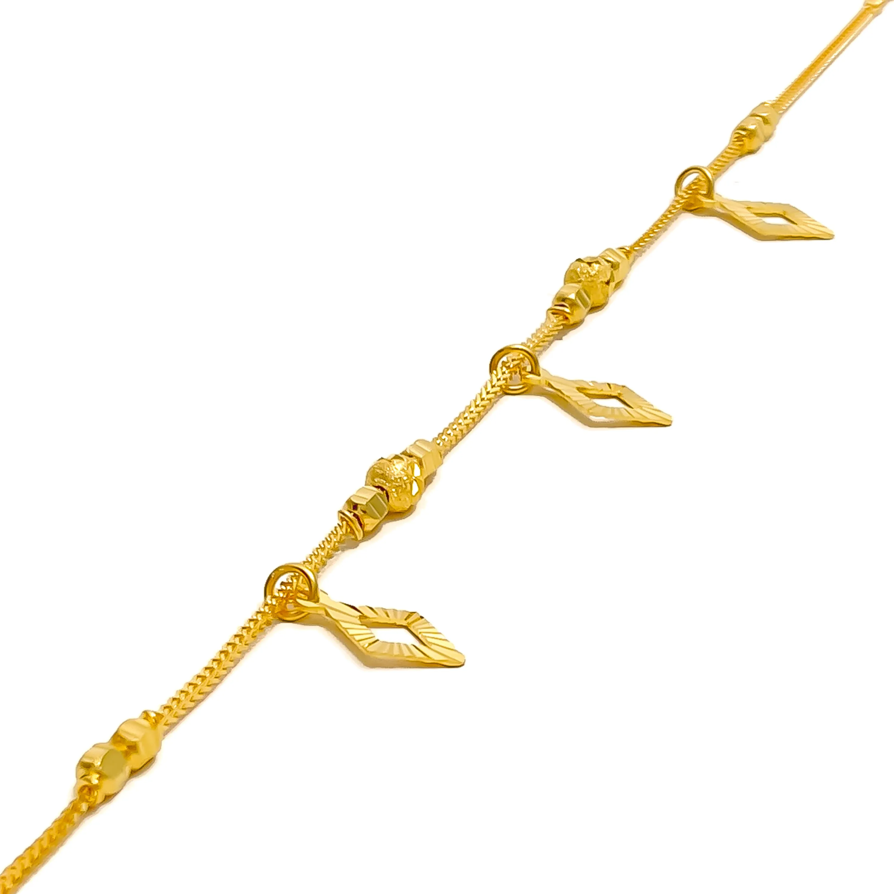 Elevated Adorned 22k Gold Charm Bracelet