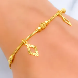 Elevated Adorned 22k Gold Charm Bracelet