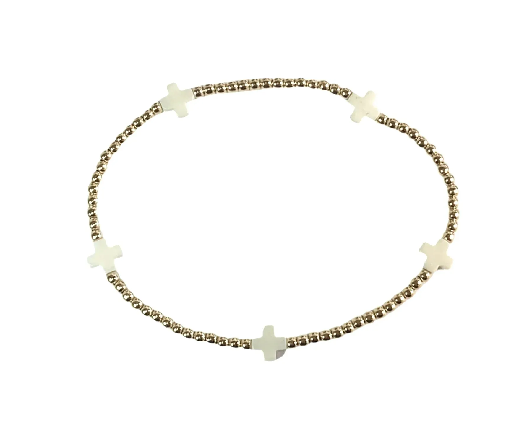 enewton | egirl Signature Cross Small Gold Pattern 2mm {Off White}