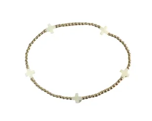 enewton | egirl Signature Cross Small Gold Pattern 2mm {Off White}