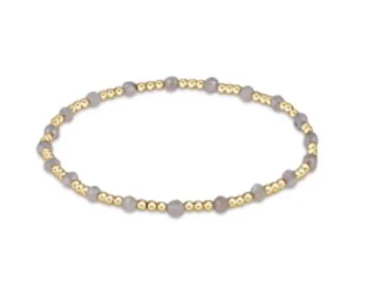 ENewton Gemstone Gold Sincerity Pattern 3mm Bead Bracelet - Labradorite