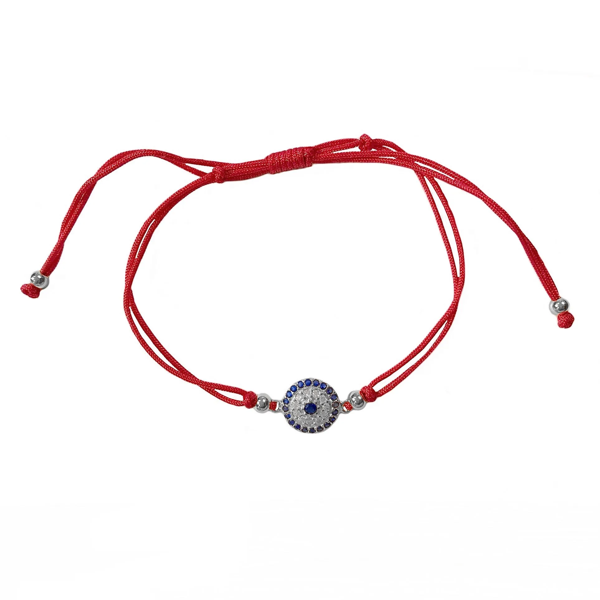Evil Eye Medium Disc Red Thread Bracelet