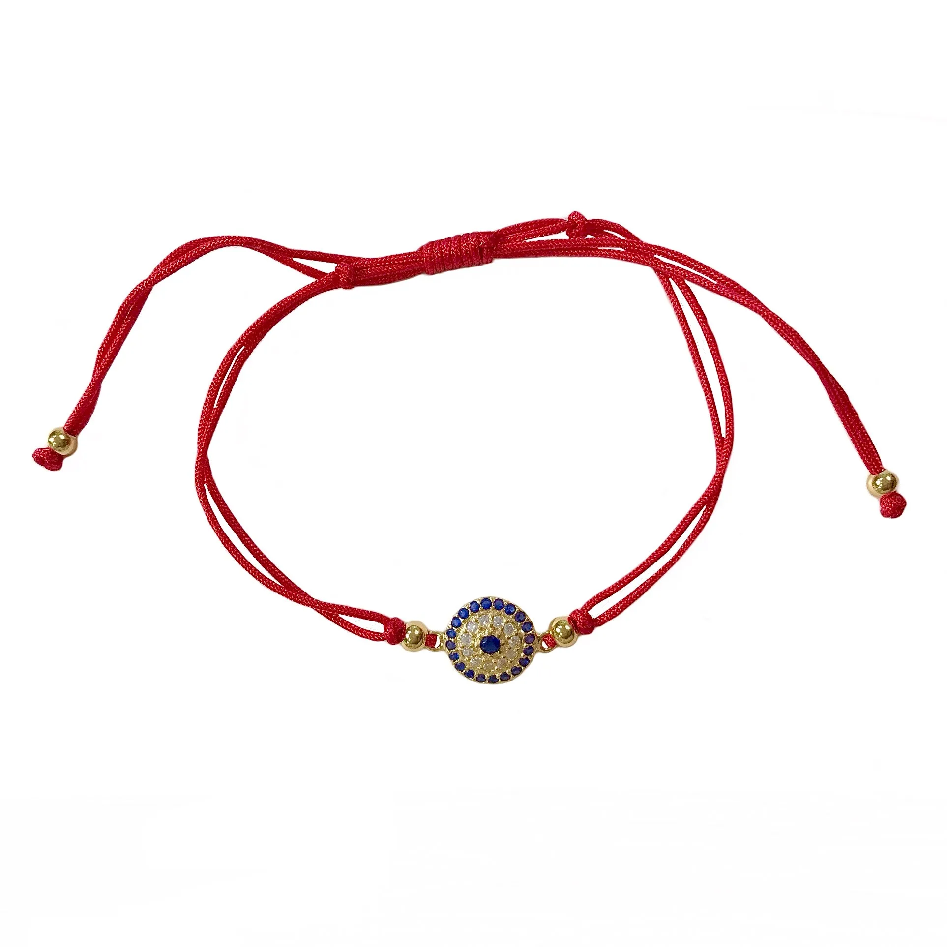 Evil Eye Medium Disc Red Thread Bracelet
