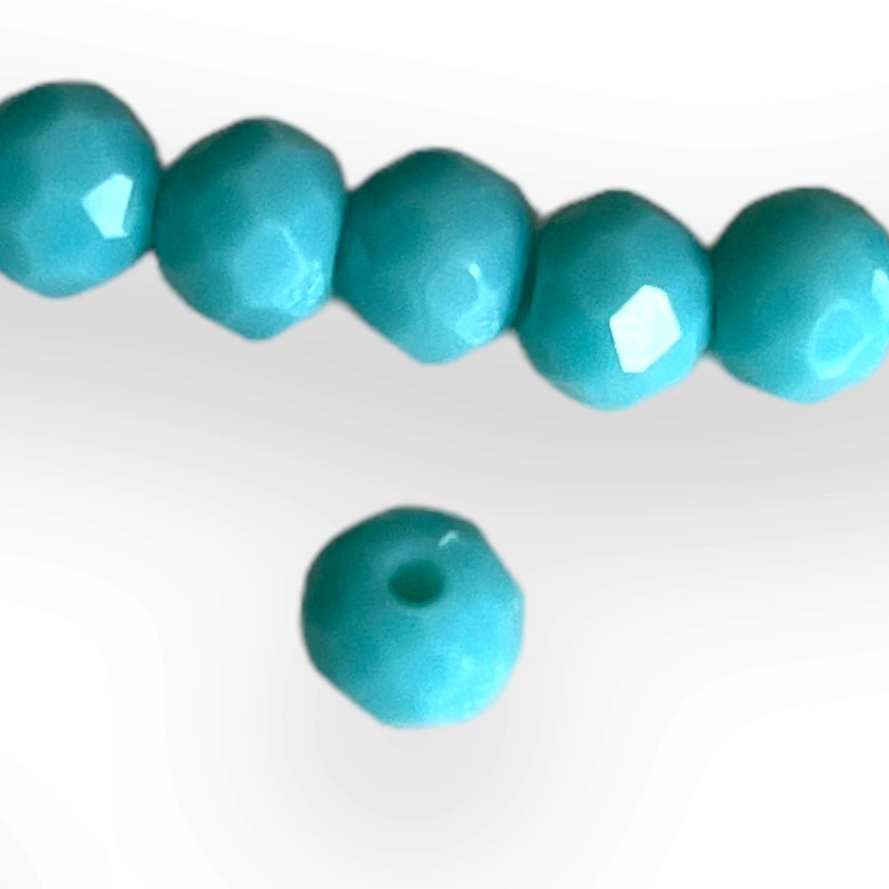Facettes de bohème rondes 3*4 mm TURQUOISE