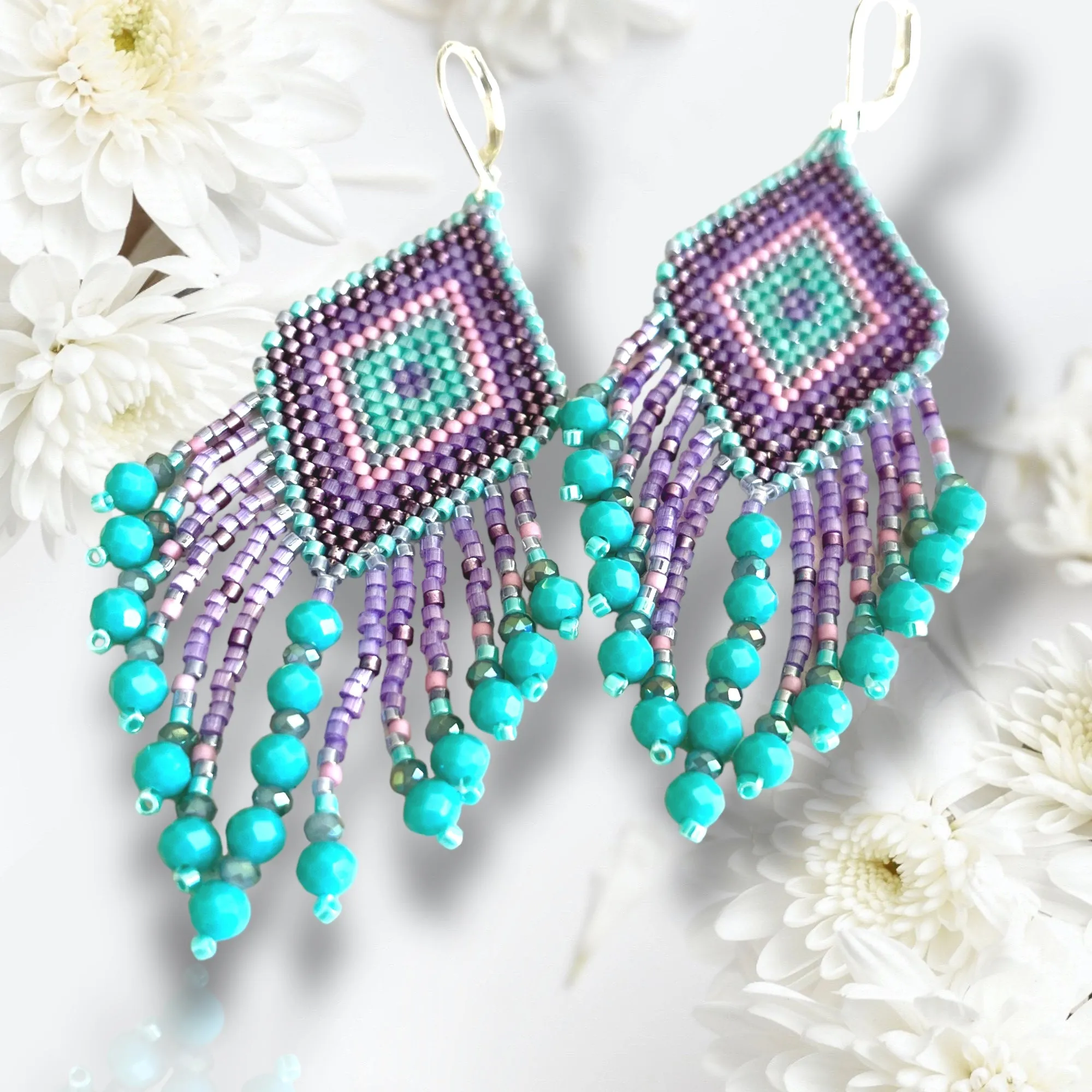Facettes de bohème rondes 3*4 mm TURQUOISE