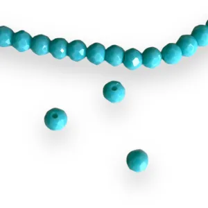 Facettes de bohème rondes 3*4 mm TURQUOISE