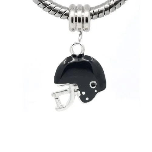 Football Helmet Bead European Bead Compatible for Most European Snake Chain Charm Bracelet