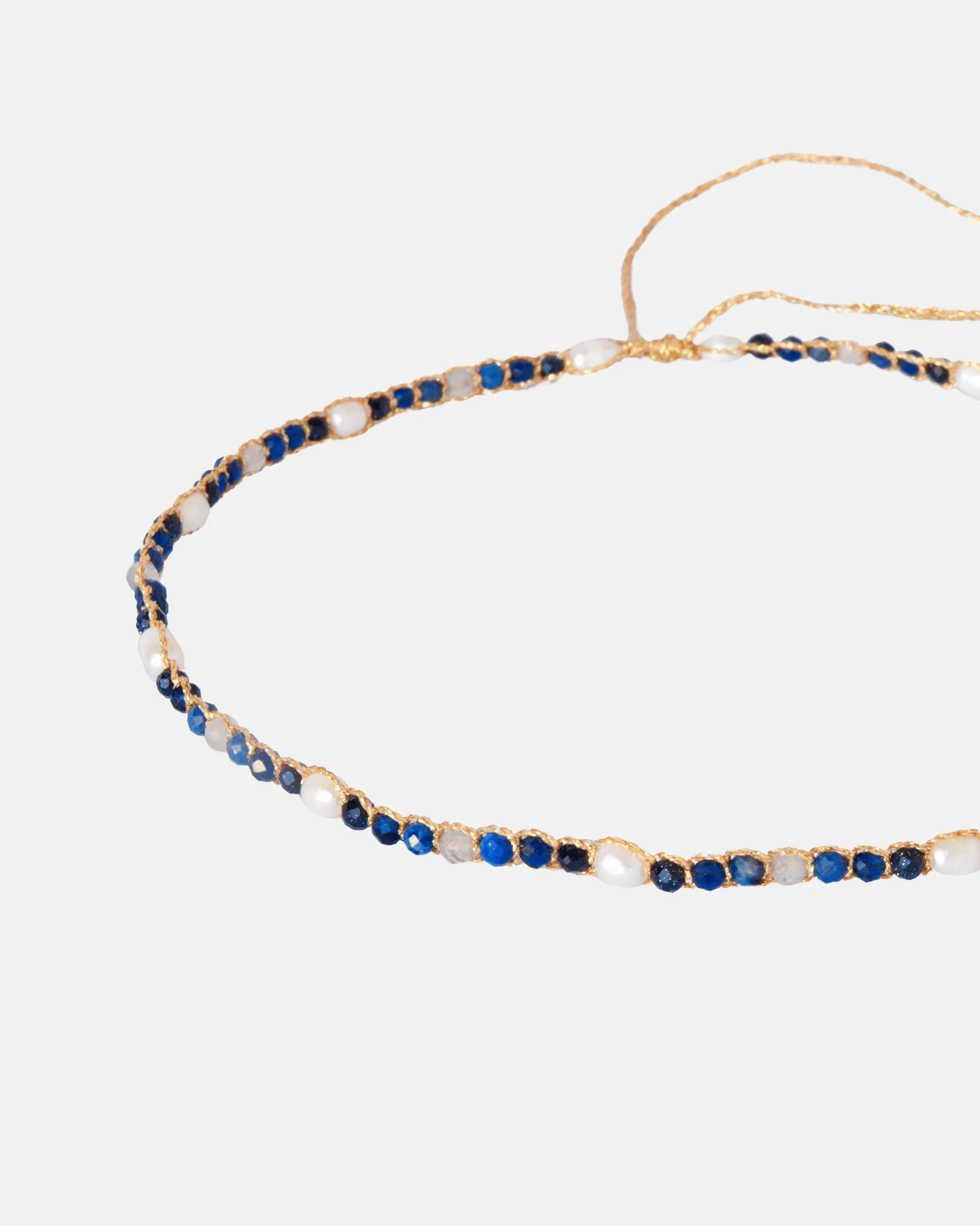 Fresh Water Pearl & Gemstone Sky Choker | Gold