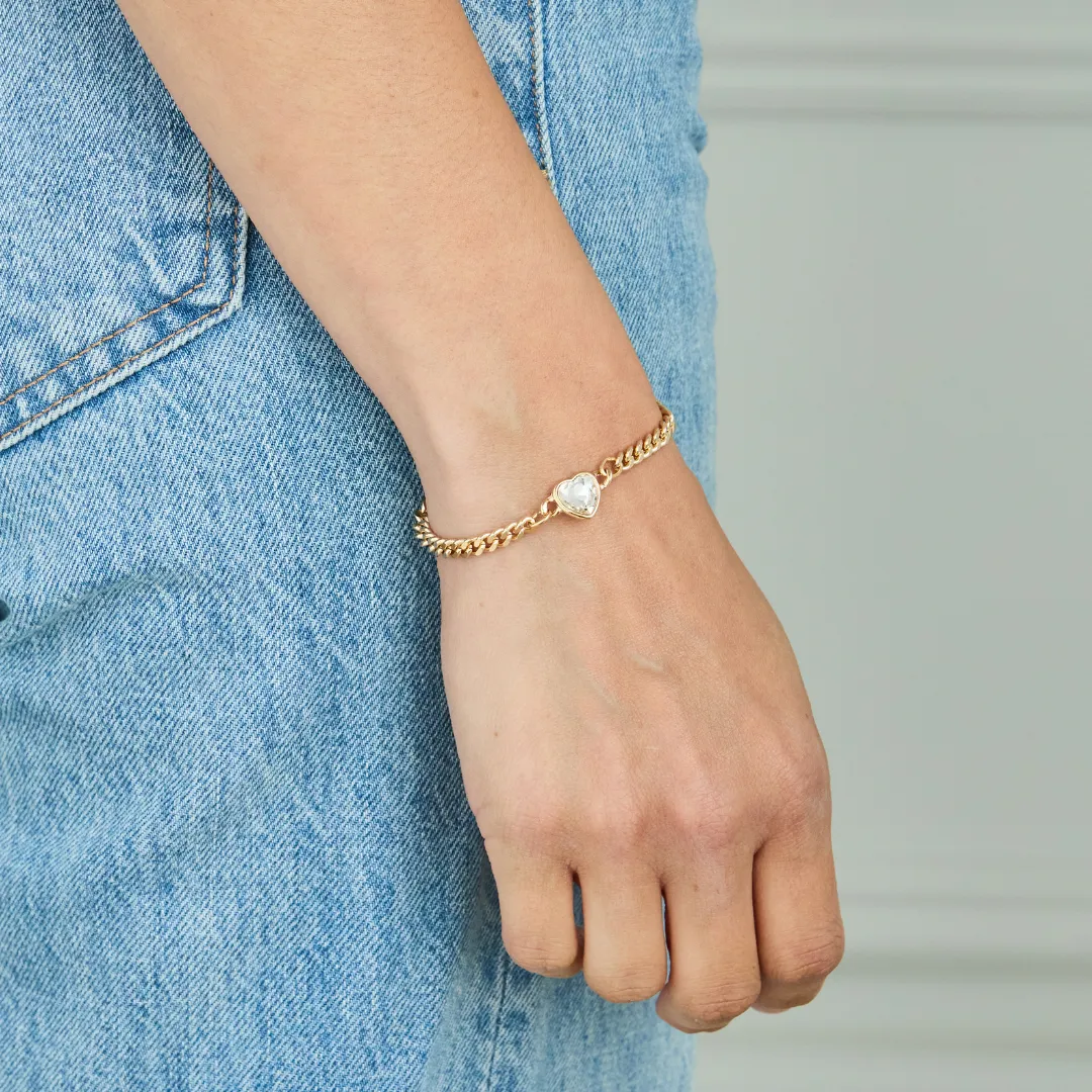 Freya Bracelet in Crystal/Gold