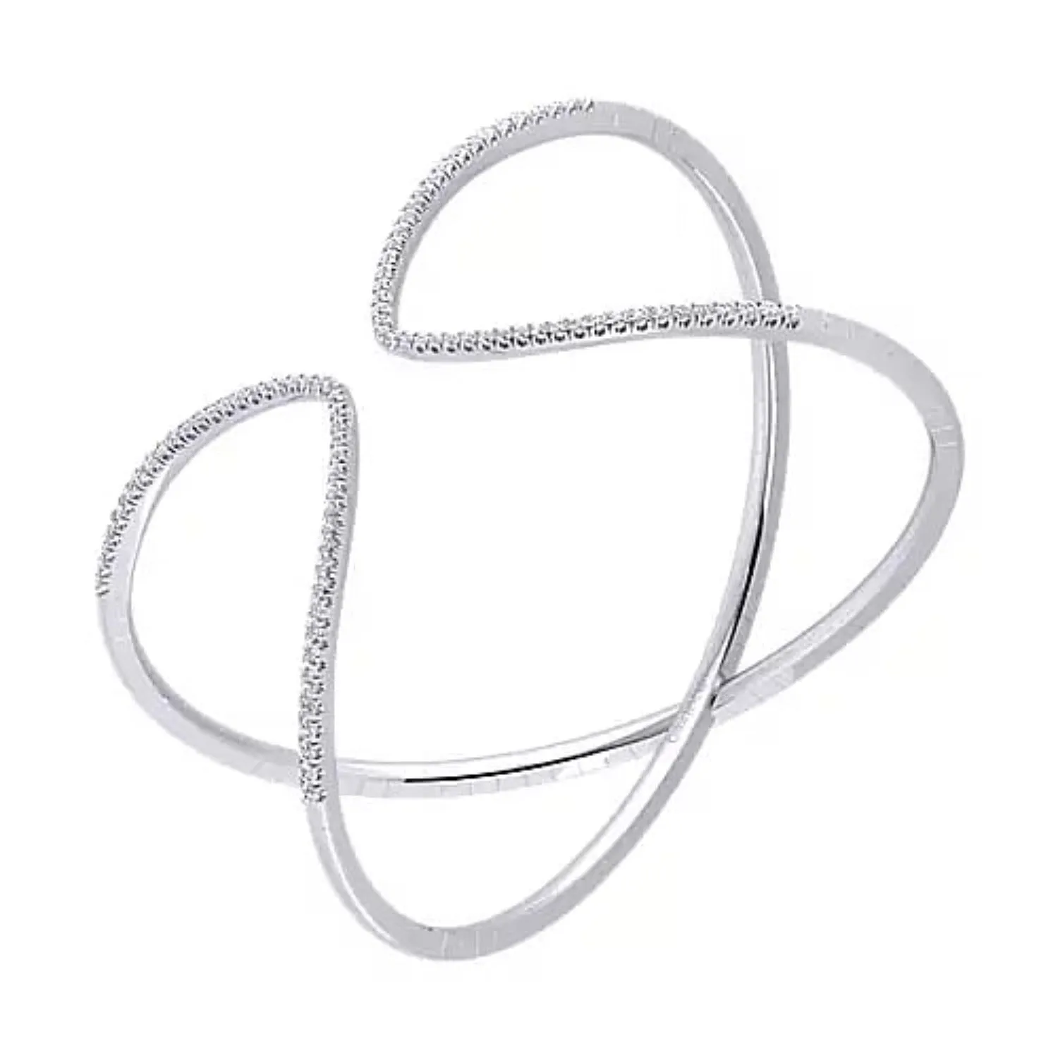 Gabriel & Co. Crossover "Demure" Diamond Bangle Bracelet