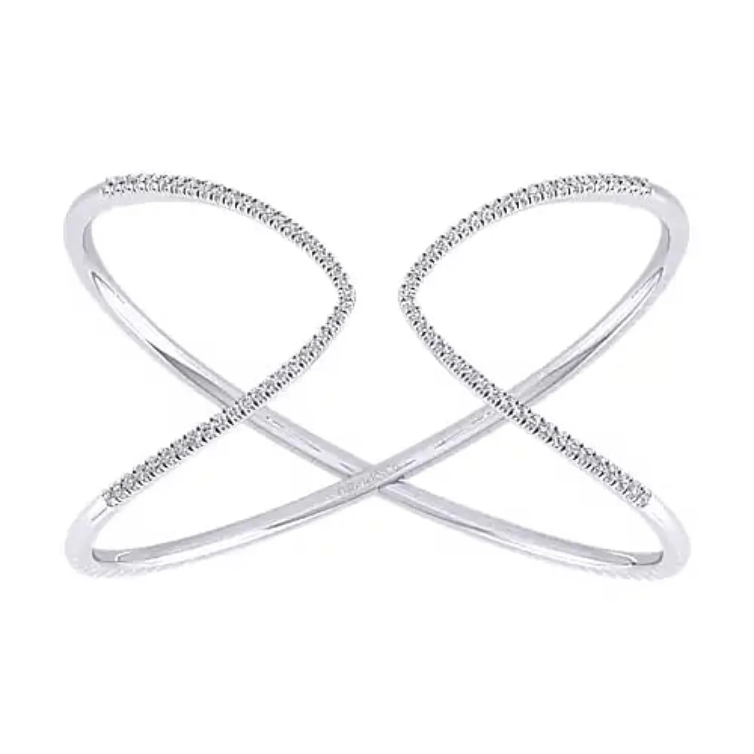 Gabriel & Co. Crossover "Demure" Diamond Bangle Bracelet
