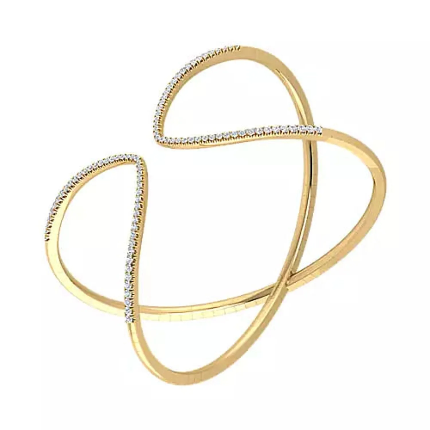 Gabriel & Co. Crossover "Demure" Diamond Bangle Bracelet