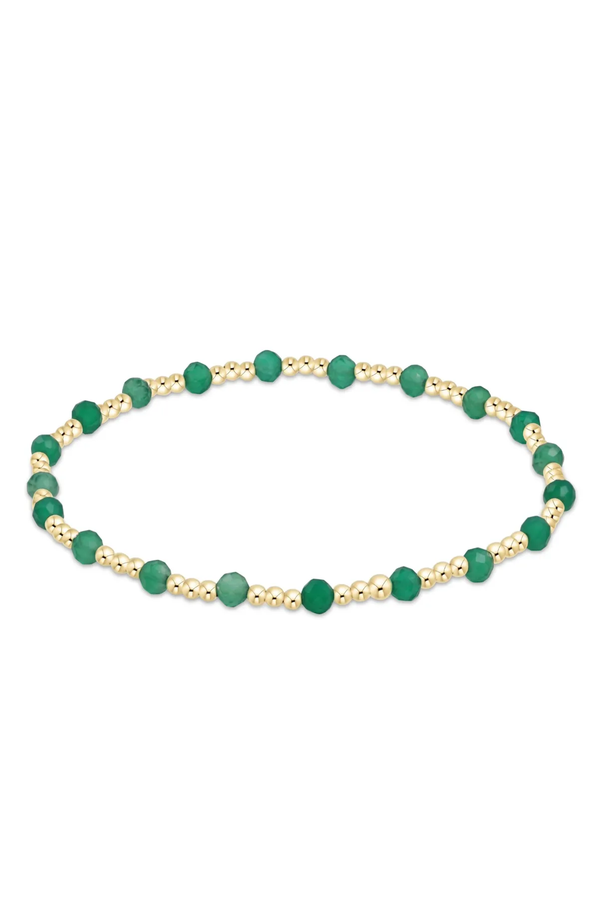 Gemstone Gold Sincerity 3mm Bracelet - Green Onyx