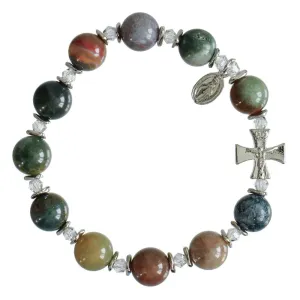 Genuine Multicolor Onyx Rosary Bracelet (10mm)
