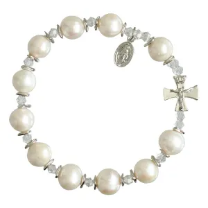 Genuine Pearl Rosary Bracelet (10mm)