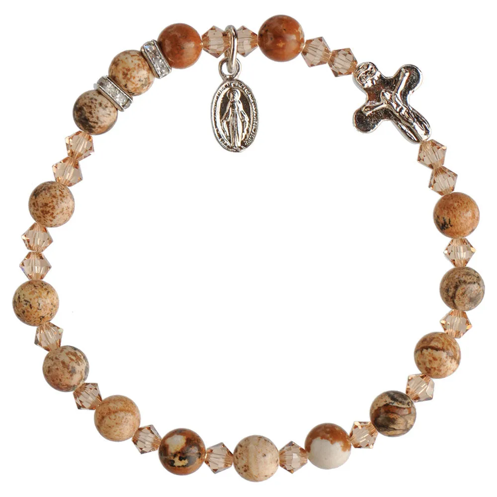 Genuine Picture Jasper Rosary Bracelet (6mm)