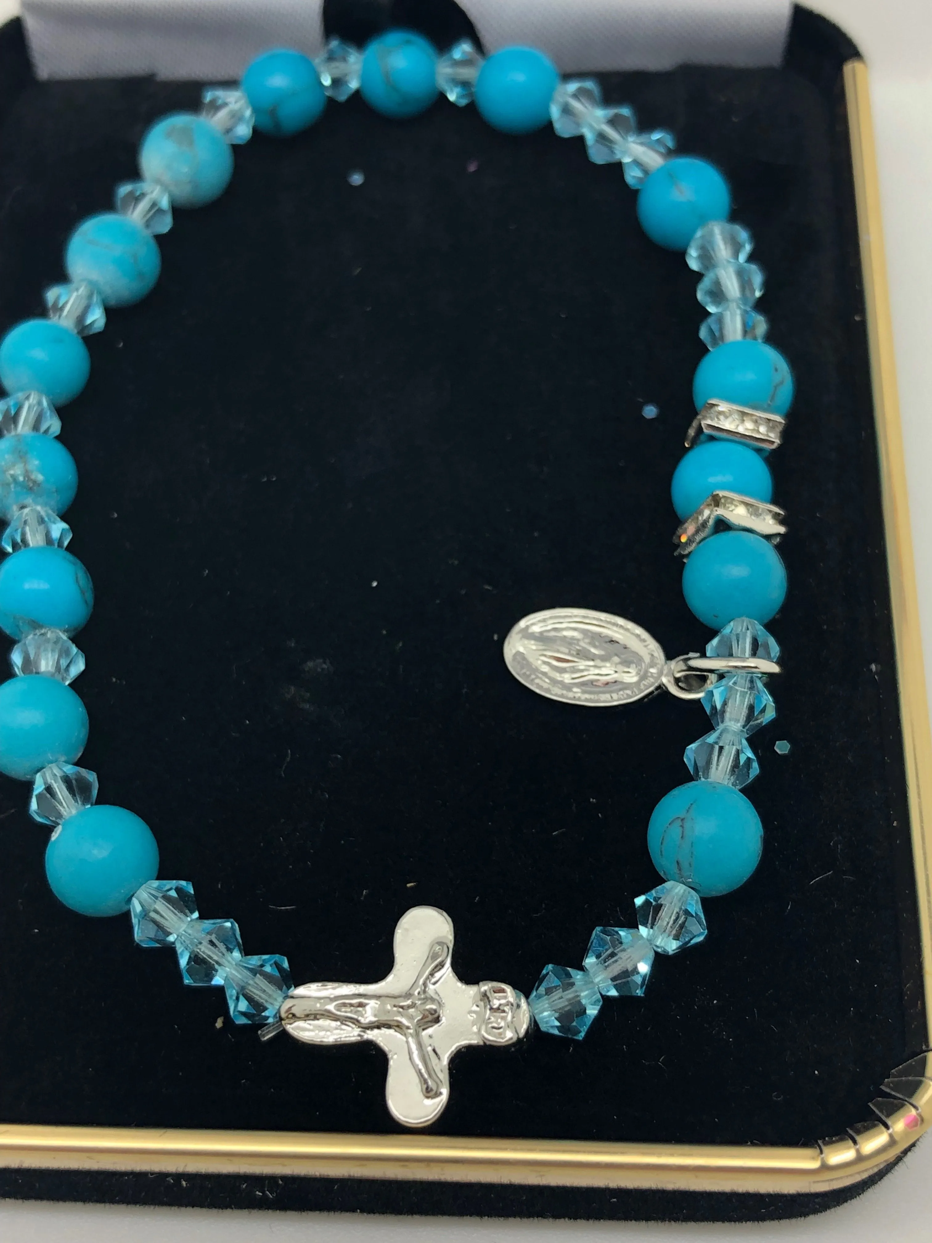 Genuine Turquoise Rosary Bracelet (6 mm)