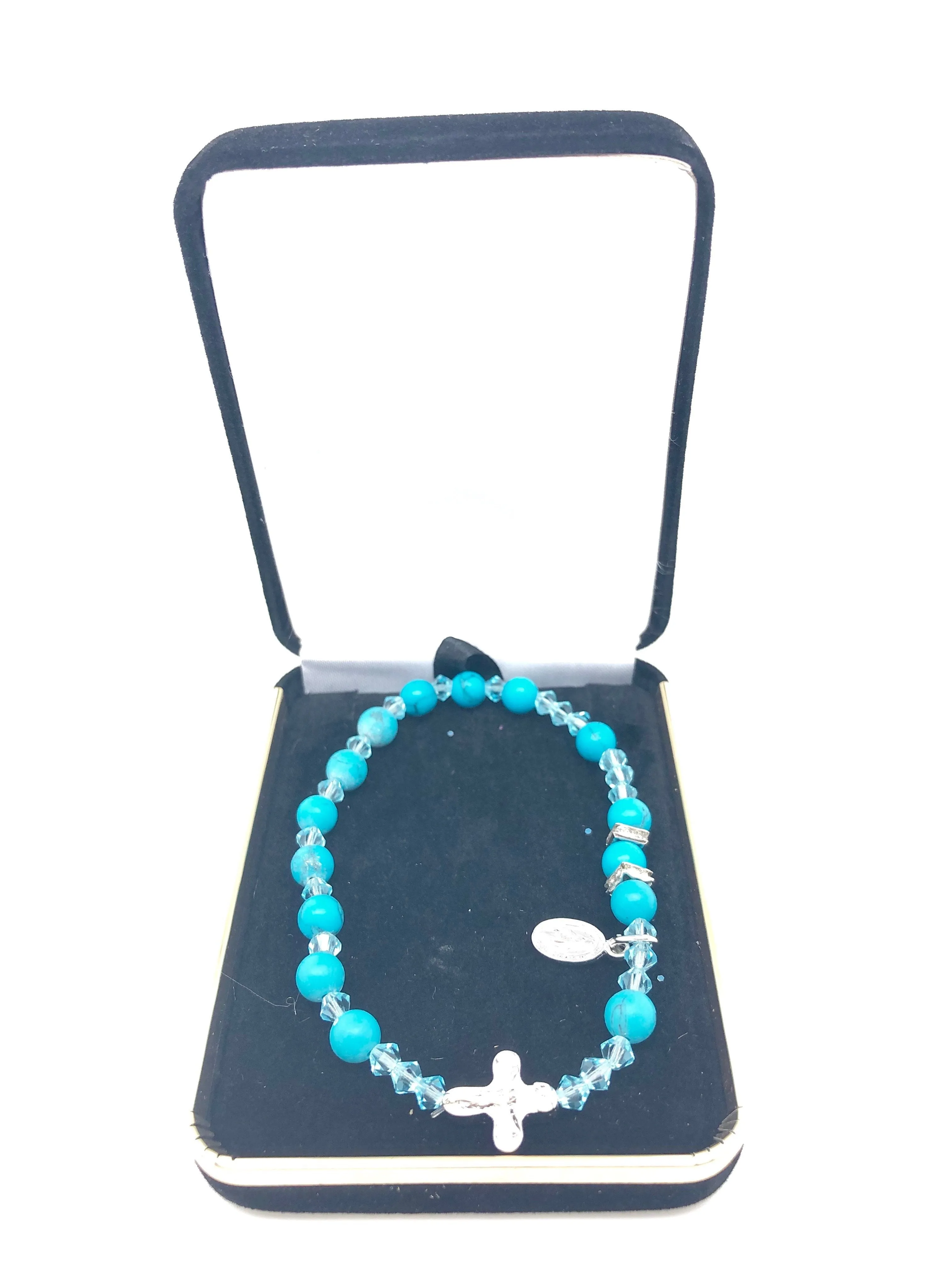Genuine Turquoise Rosary Bracelet (6 mm)