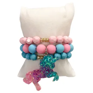 Girls Bracelet Stack - Unicorn Sparkle - Cotton Candy