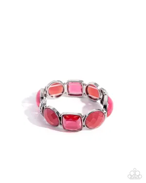 Glassy Generosity - Pink - Faceted Gem Paparazzi Stretchy Bracelet