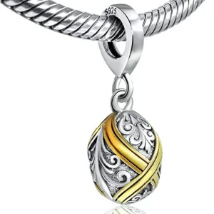 Gold Faberge Egg Dangle Pendant