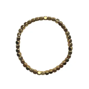 Gold Plated Mini Cube Hematite Bracelet
