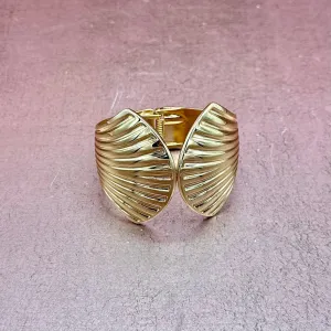 Gold Shell Bangle Bracelet