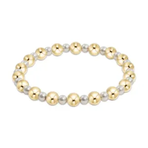Grateful Pattern Gold Bead Bracelet 6mm Pearl 4mm