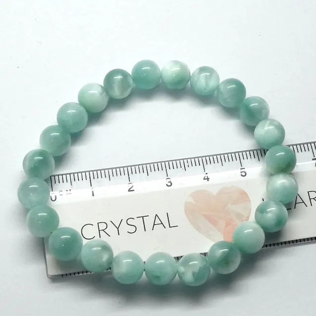 Green Angelite Stretch Bracelet, 8 mm Beads