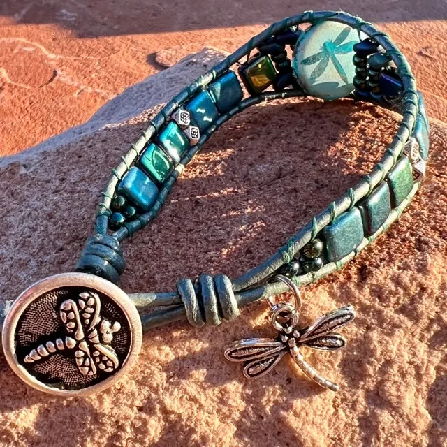 Green dragonfly bracelet