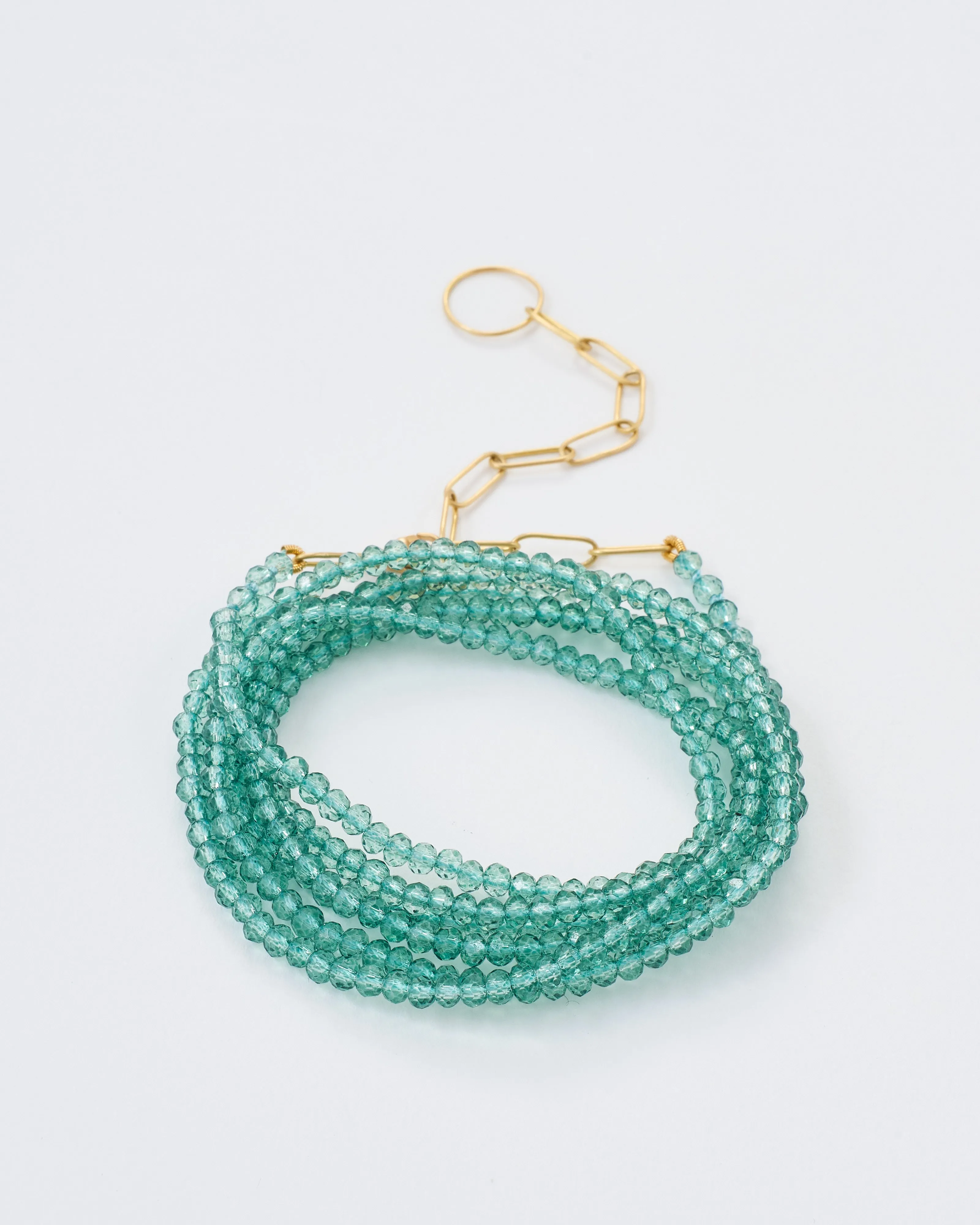 green quartz wrap bracelet