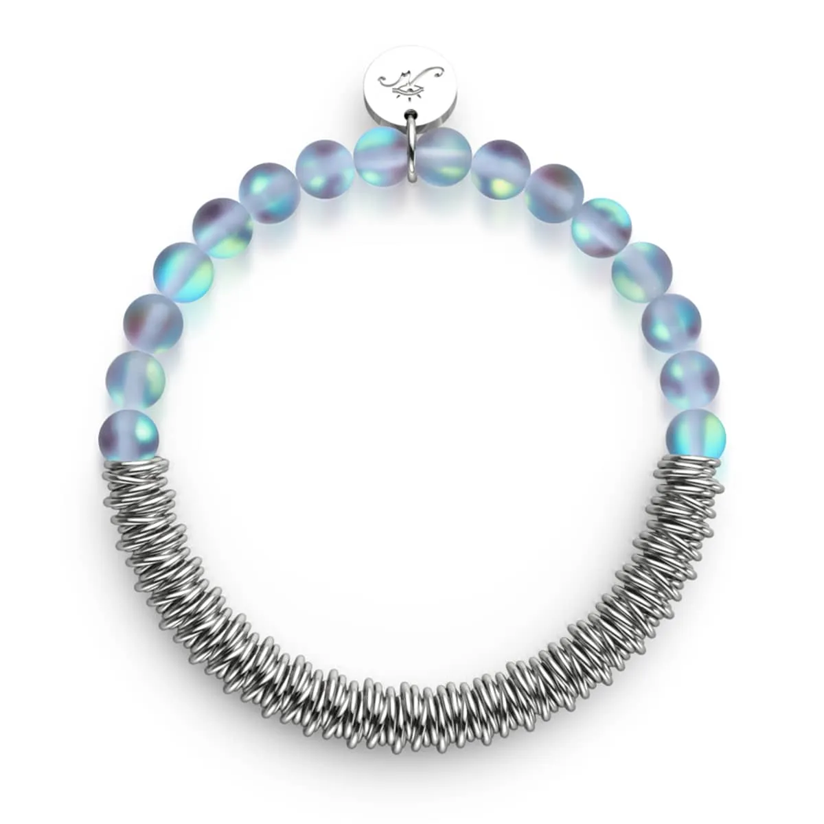 Grey | Silver | Mermaid Glass x Links of Love Bracelet