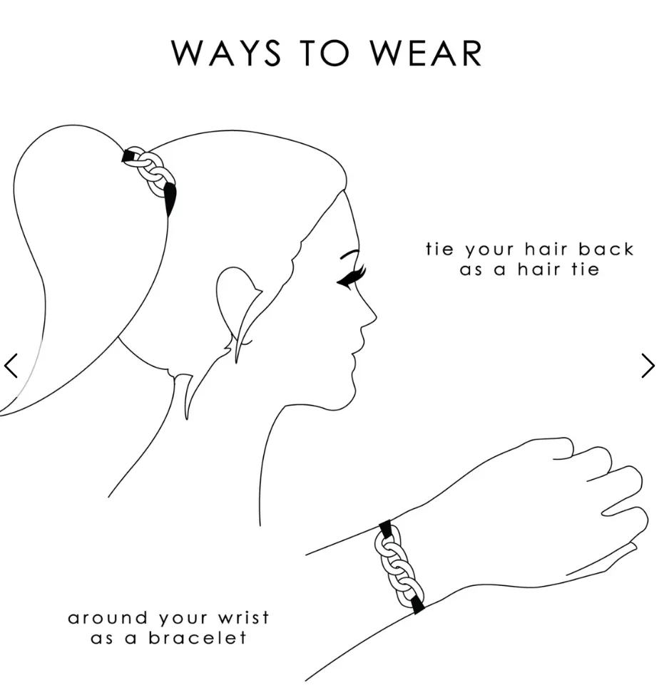 Hair Tie/ Bracelet Set - 5 piece Gold