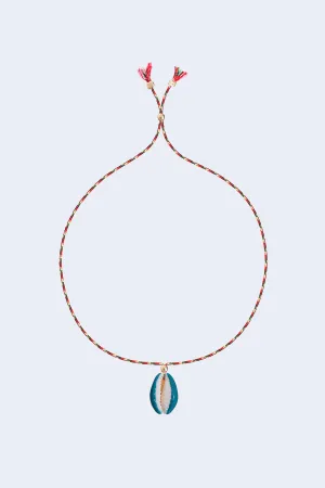 Hand Painted Shell Bracelet in Blue