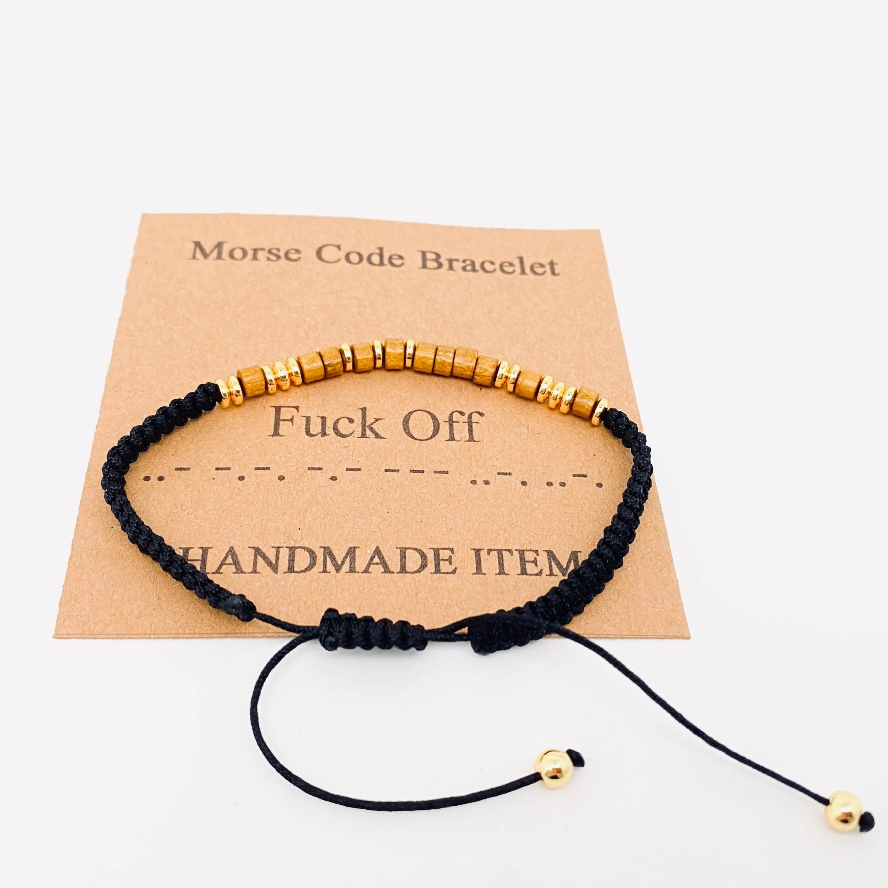 Handmade Wooden Beaded Morse Code Bracelets: Soul Sister