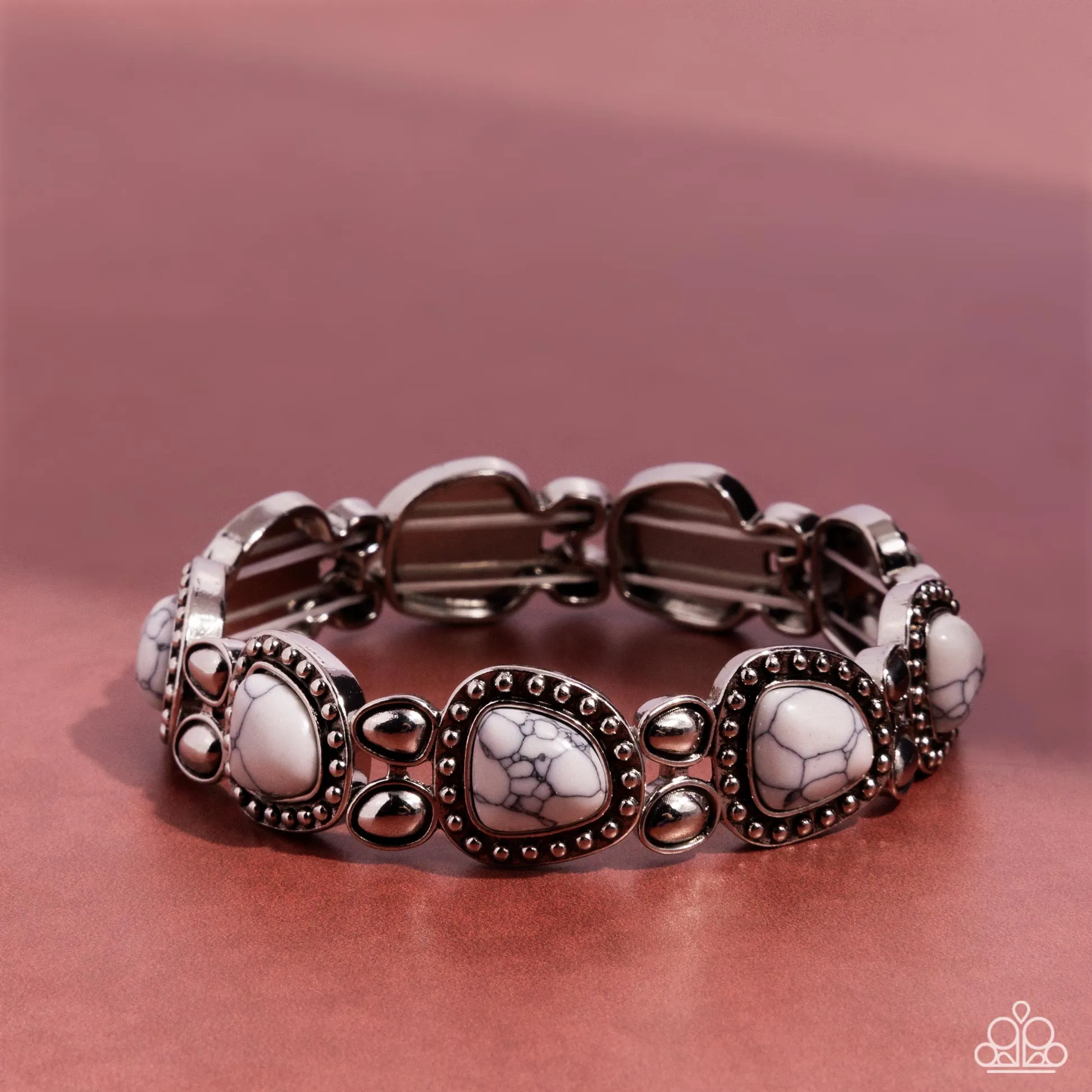 Harmonious Headliner - White - Stone Paparazzi Stretchy Bracelet
