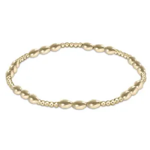 Harmony Joy Pattern 2mm Gold Bead Bracelet
