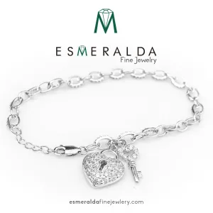 Heart Lock & Key Charm Bracelet