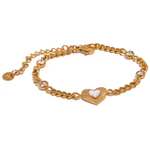 Heart Shell Chain Bracelet for Women Jewelry