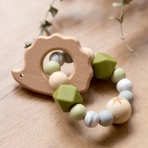 HEDGEHOG SILICONE BEADS WOODEN TEETHER BRACELET