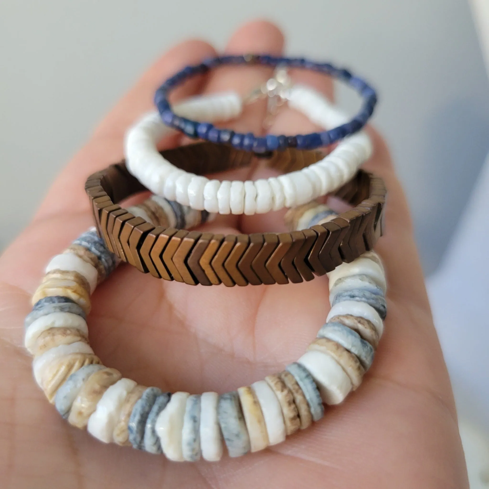 Heishi Shell Unisex Beach Bracelets - Adults or Children's